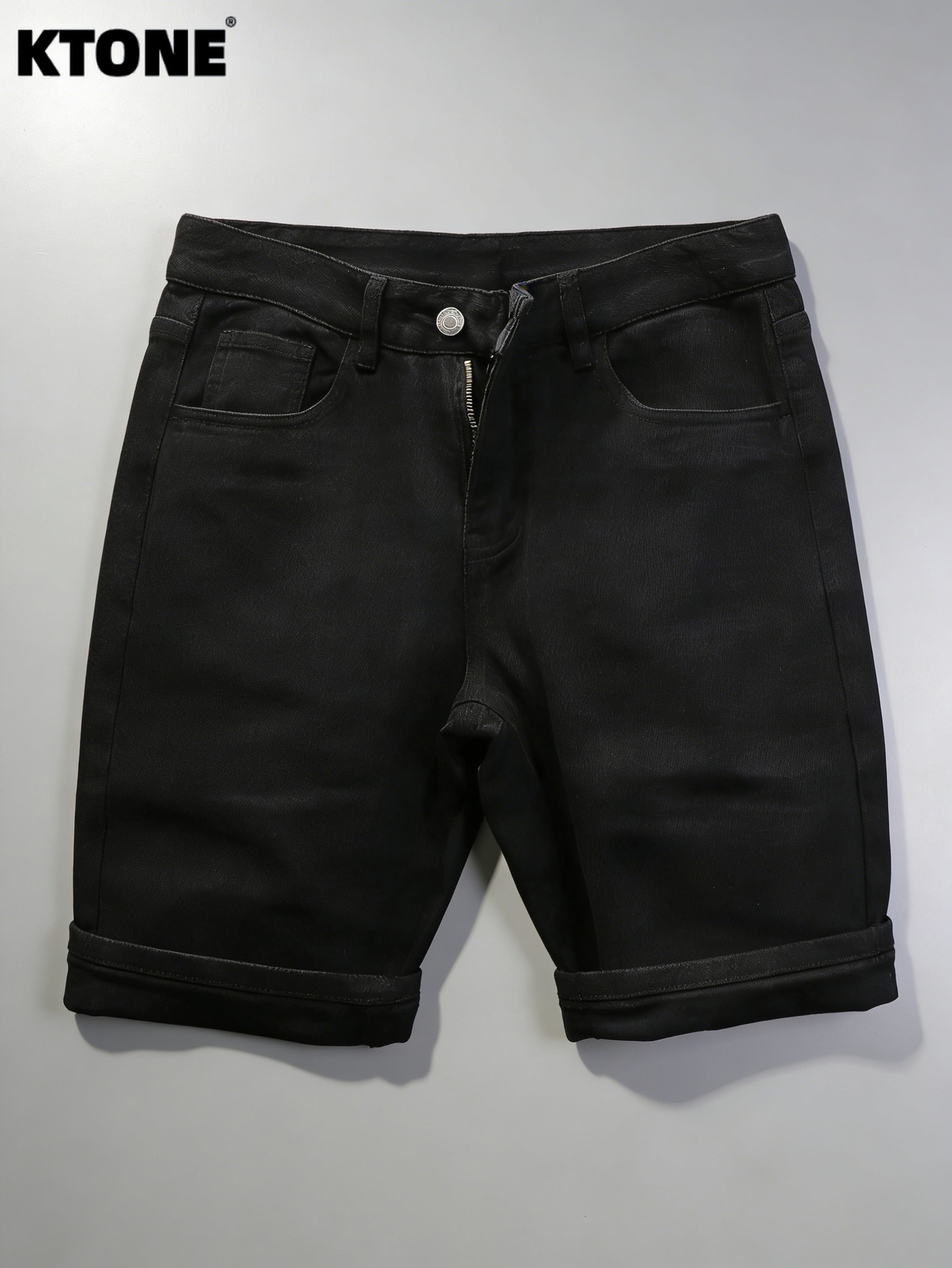 Mens Accessories Style - Schlichte schwarze Slim-Denim-Shorts für Herren im