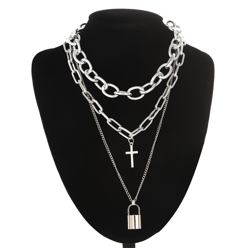 Men Accessories Neck Chain - FNQUFUJ Layered Grunge ästhetischer Schmuck Punk-Kettenhalskette