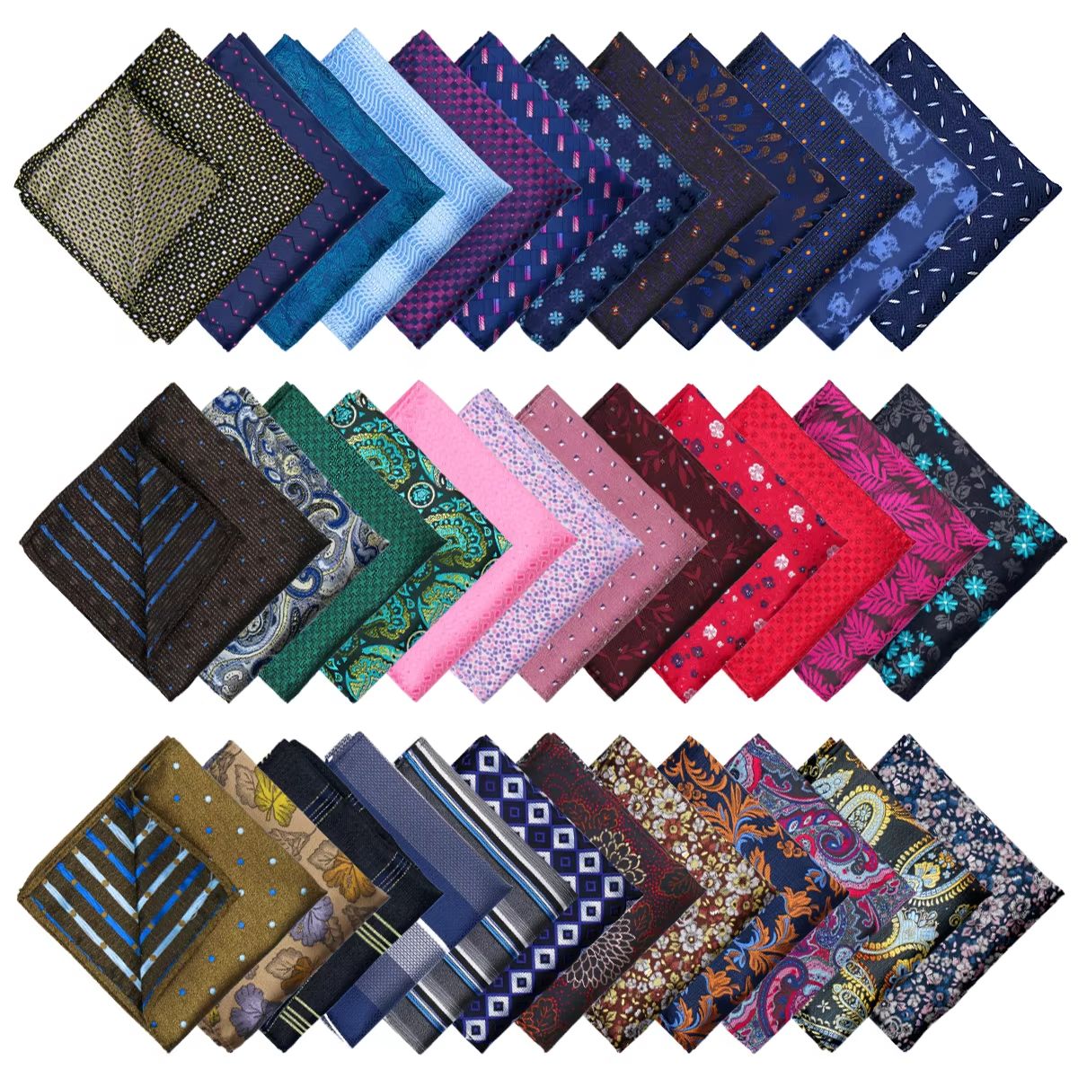 Men Accessories Elegant - Elegantes Herren-Einstecktuch Luxuriöses Paisley-Streifen-Blumenmuster in Verschiedenen