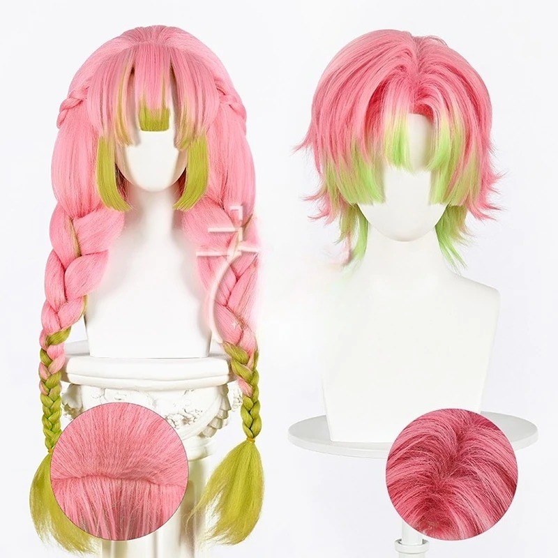 Men'S Accessories With Suits - Kanroji Mitsuri Cosplay Perücke, rosa, grünes
