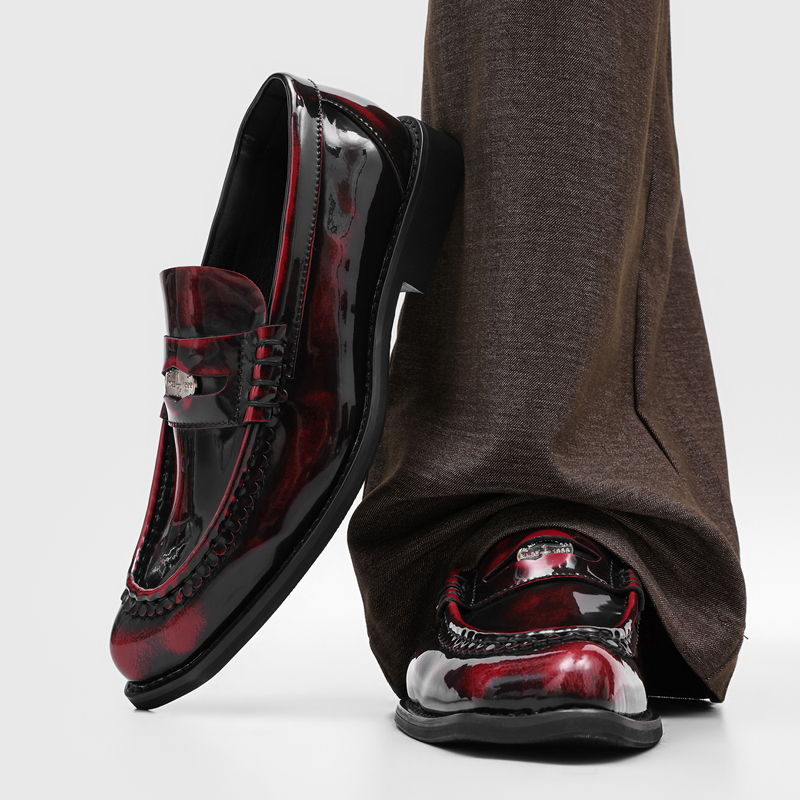 Mens Accessories Style - Britischer Stil Herren Glänzende Farbverlauf-Loafer mit
