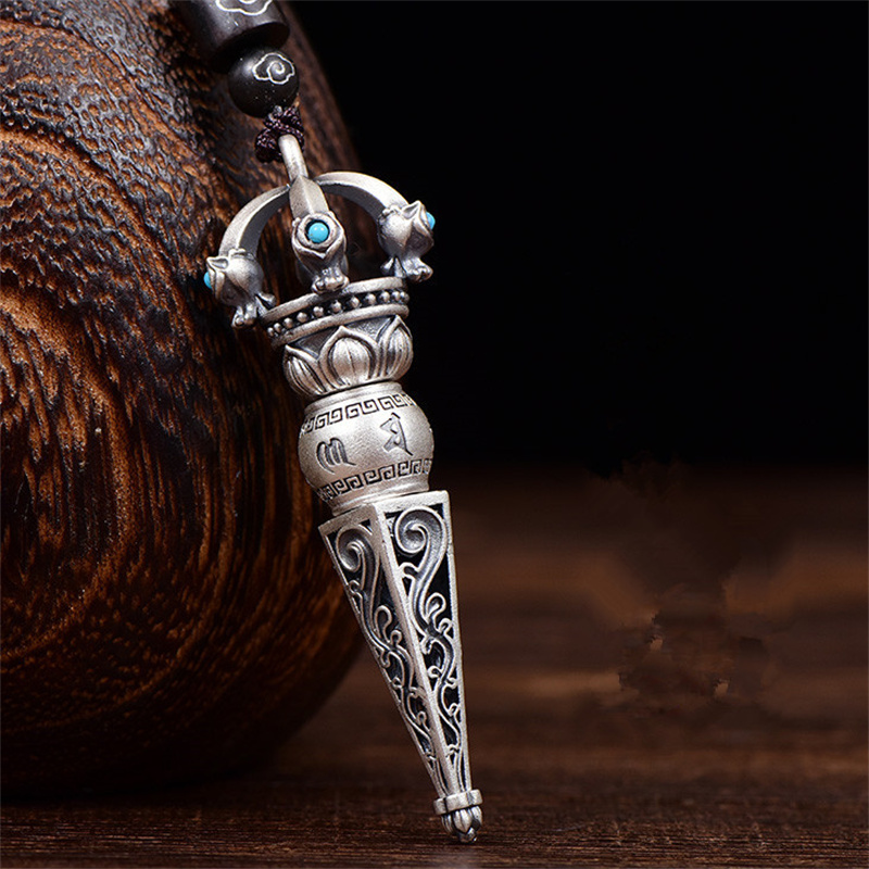 Men Accessories Neck Chain - Sechs-charakter Wahrheit Vajra Stößel Anhänger Für