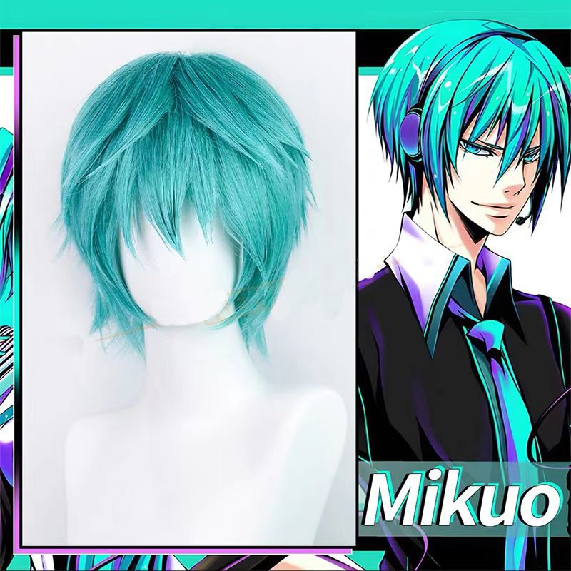 Men Accessories H&M - Mikuo Cosplay-Perücke, Anime Miku, blaues kurzes