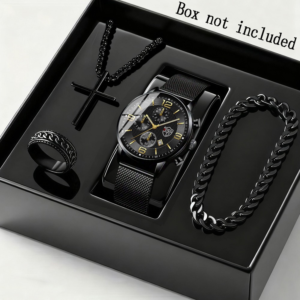 4-teiliges Set: Elegante Quarz – Men Accessories Elegant Bewertung und Preis