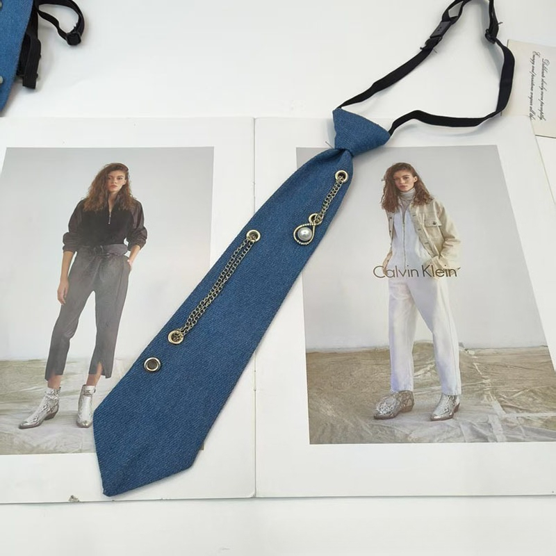 Blaue Krawatte im Cowboy-Stil, – Men Accessories Neck Chain Bewertung und Preis