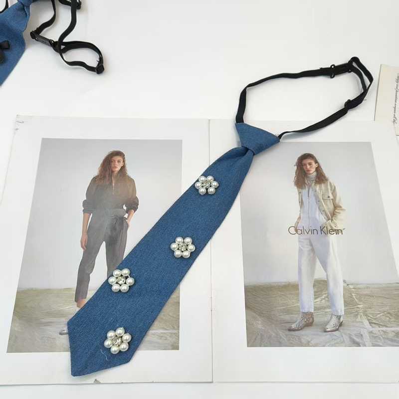 Blaue Krawatte im Cowboy-Stil, – Men Accessories Neck Chain Bewertung und Preis